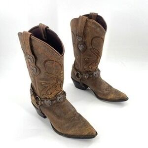 Crush Durango Heartbreaker Womens Cowboy Boots Brown Leather Sz 6.5 Western